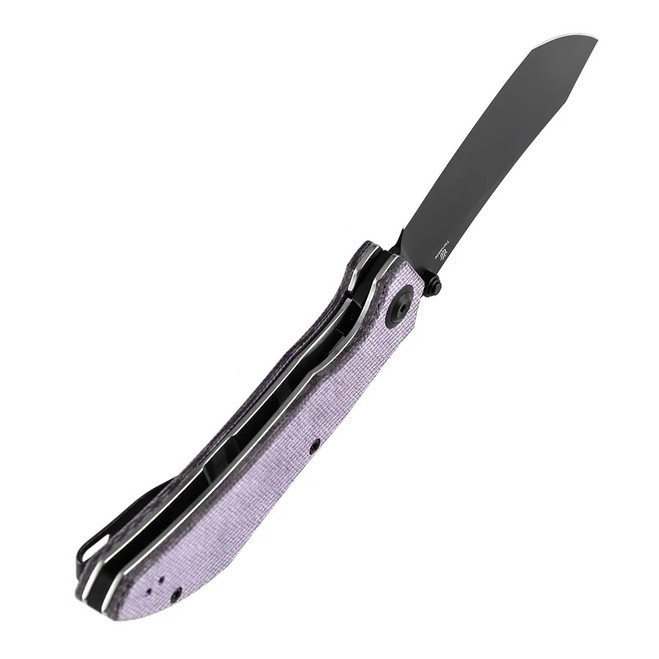 Tenable Tipper Folding Knife Purple Micarta Handle Nitro-V Cleaver