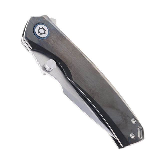 SixLeaf Folding Knife Zirconium Handle 10Cr15Mov Plain Edge SL-93