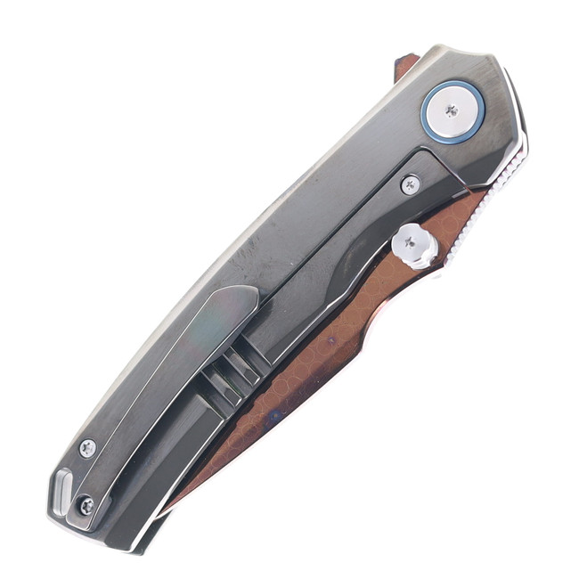 DRAGON FOMULA53㎜X33㎜93a SixLeaf Folding Knife Zirconium Handle Dragon Scale Pattern