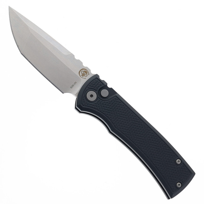 Chaves Pro-Tech Redencion 229 Automatic Knife Black Double Spiral Stipple Aluminum Handle S35VN Blade