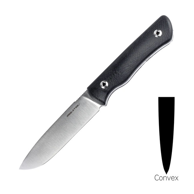 Real Steel Bushcraft Plus II Fixed Blade Knife Black G10 Handle 14C28N Plain Edge 3721C