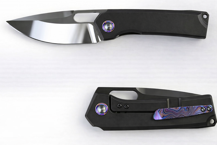 (Pre-Order Arrives in June) Vanguard Breaker Integral Pocket Knife Black DLC Titanium Handle Super-Mirror DLC Vanax Blade