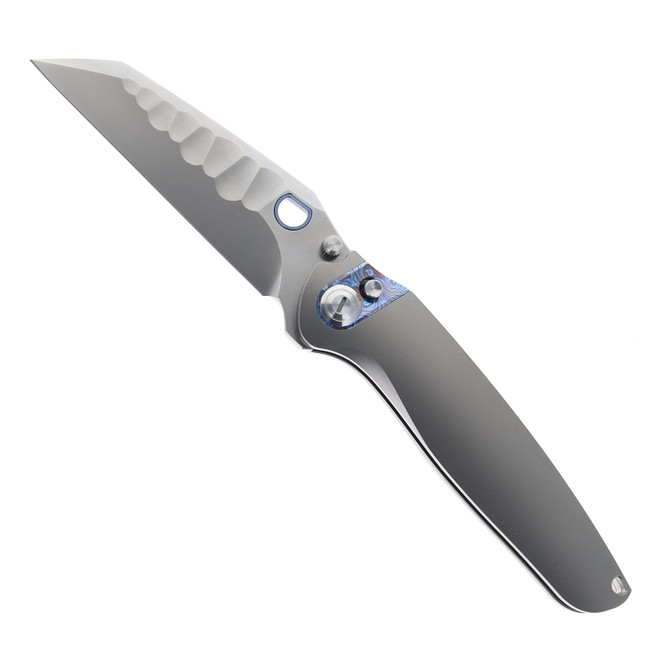 Ketuo Knives Dirty Bird P Folding Knife Zircuti & Titanium Gray Handle M390 Plain Edge Beadblast Finish