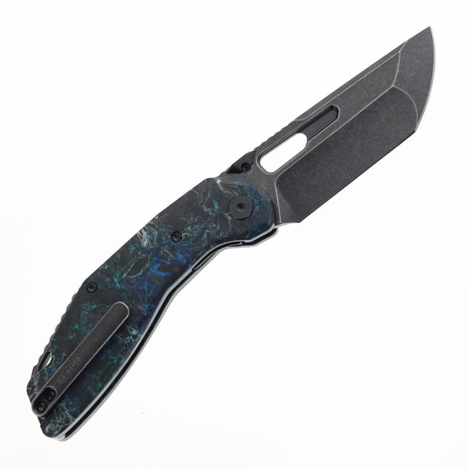 家具 katatumuri Ketuo Yakuza Folding Knife Teal Green Carbon Fiber Handle 154CM