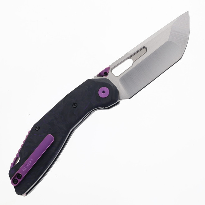 Ketuo Yakuza Folding Knife Purple Carbon Fiber Handle 154CM Plain