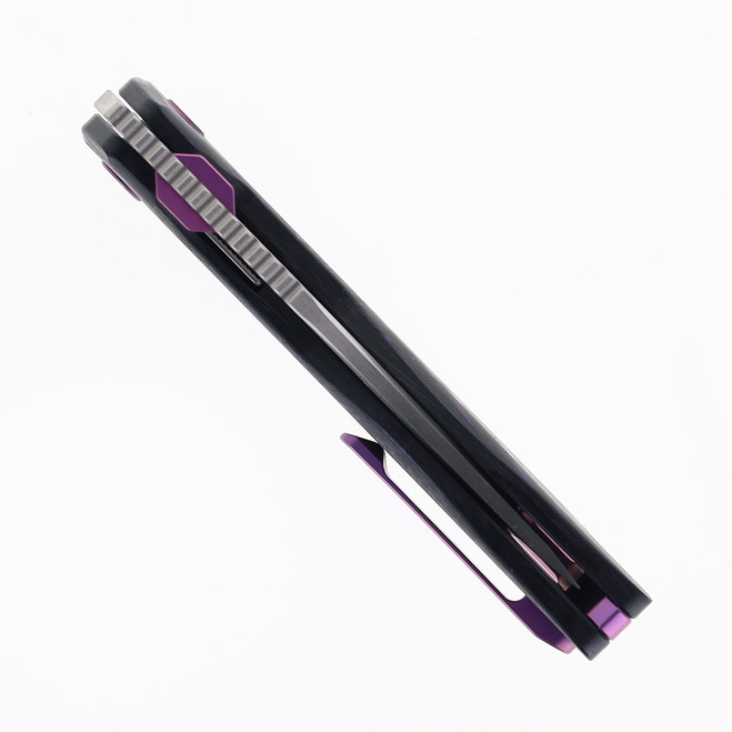 Ketuo Yakuza Folding Knife Purple Carbon Fiber Handle 154CM Plain