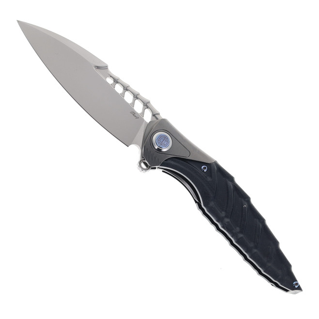 Rike Thor7 Foldiing Knife Black G10/Titanium Handle 154CM Drop Point Plain Edge Beadblast Finish