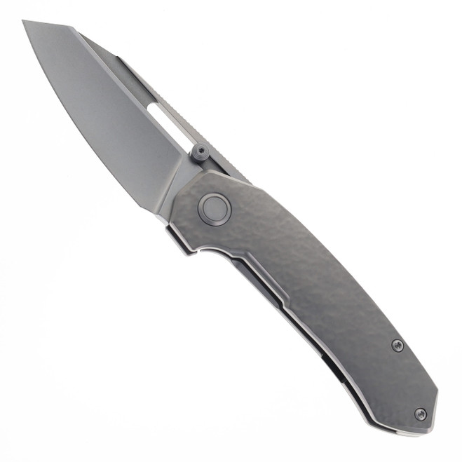 TacKnives Intruder Folding Knife Bead Blast Titanium Handle Stonewashed Magnacut Blade