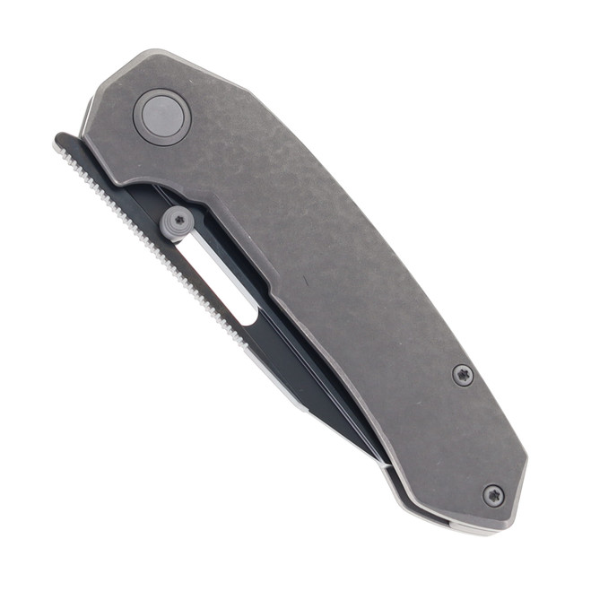 TacKnives Intruder Folding Knife Dark Gray Bead Blast Titanium