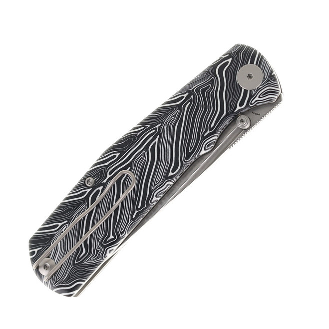 Open Box) Returned Petrified Fish Lis Folding Knife Button Lock