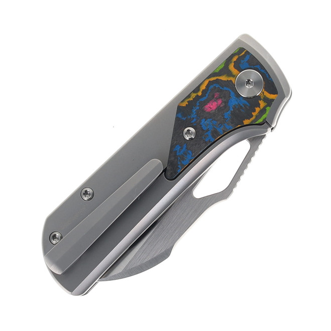 Divo Knives Premium Pony Stout Folding Knife Blackwashed Titanium