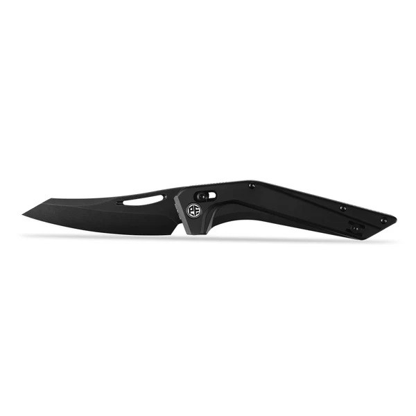 Petrified Fish Folding Knife Black Aluminium Handle S35VN Plain Edge Black Stonewash Finish PFP15DADW