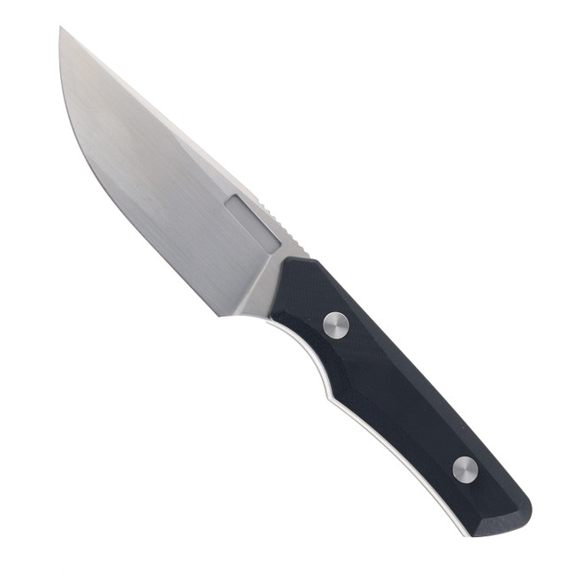 Vero Engineering Myelin Fixed Blade Knife Black G10 Handle M390 Plain Edge Hand Satin Finish