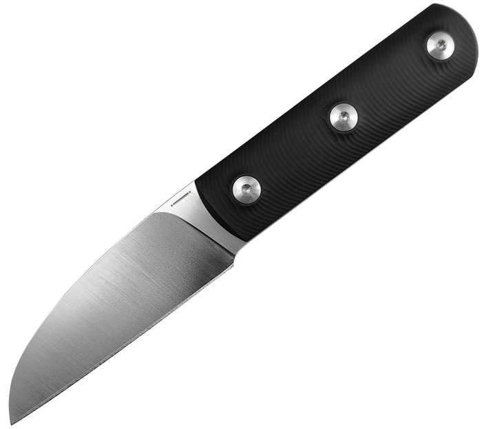 Straight Line Ally Fixed Blade Knife Black Titanium Handle M390 Plain Edge Satin Finish AL-TBK