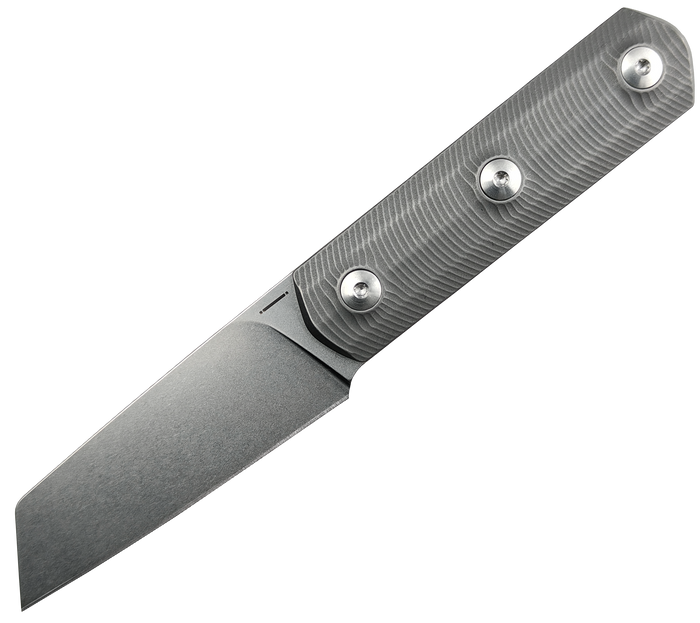 Straight Line Erny Fixed Blade Knife Gray Titanium Handle M390 Plain Edge Stonewash Finish ER-T