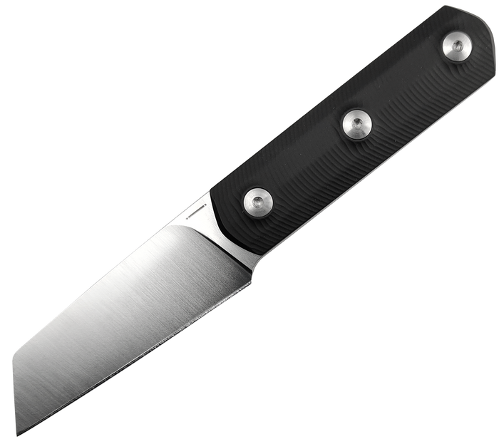 Straight Line Erny Fixed Blade Knife Black Titanium Handle M390 Plain Edge Satin Finish ER-TBK