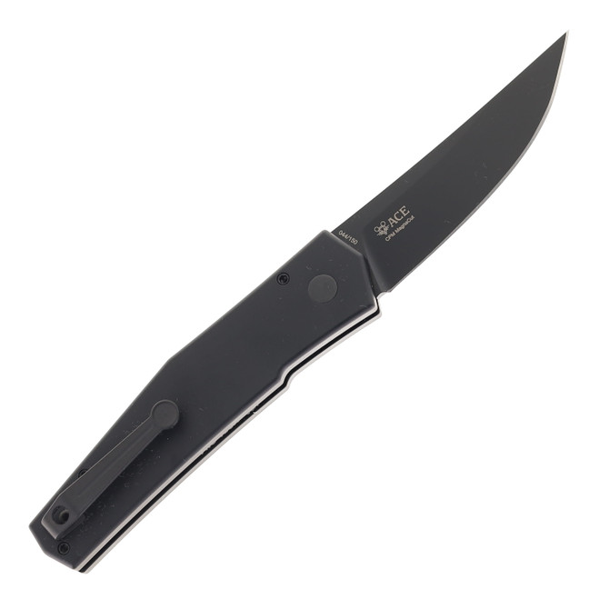 Giant Mouse Ace Elmer Automatic Knife Black Mouse Aluminum Handle