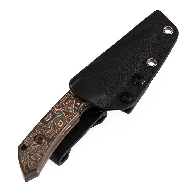 Kansept Fenrir Fixed Blade Knife Copper Carbon Fiber Handle D2