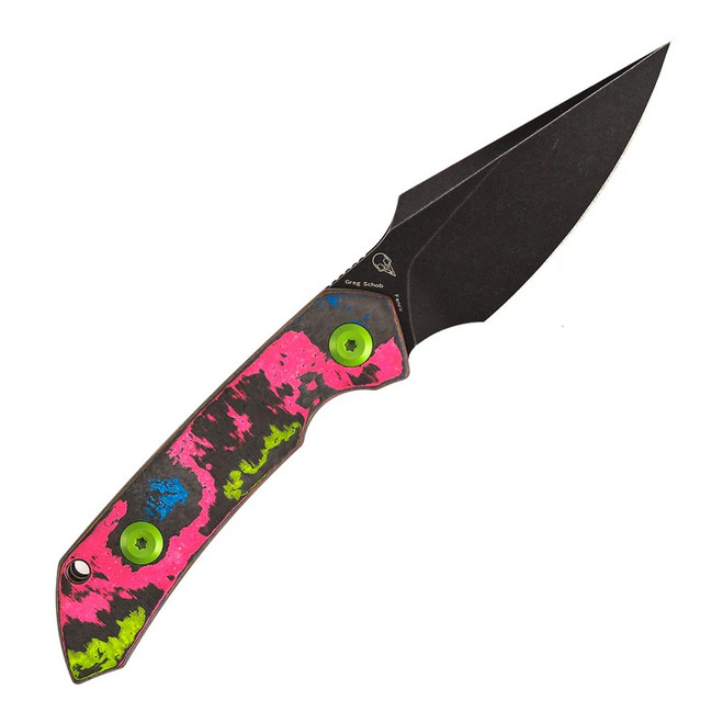 Kansept Fenrir Fixed Blade Knife 80's Camo Carbon Fiber Handle D2