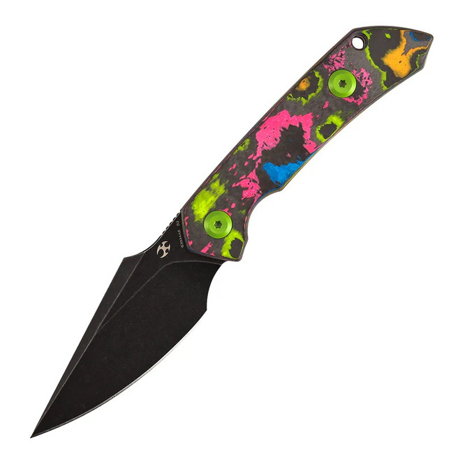 Kansept Fenrir Fixed Blade Knife 80's Camo Carbon Fiber Handle D2