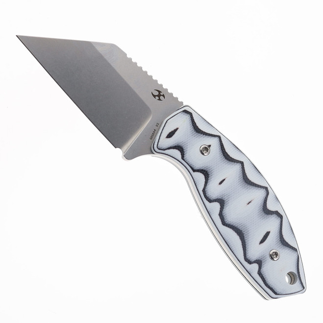 Kansept Siafu Fixed Blade Knife Black/White G10 Handle D2 Plain Edge Stonewash Finish G016A4