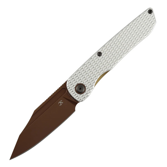 Kansept Nettle Folding Knife Silver Aluminum Handle 154CM Tanto