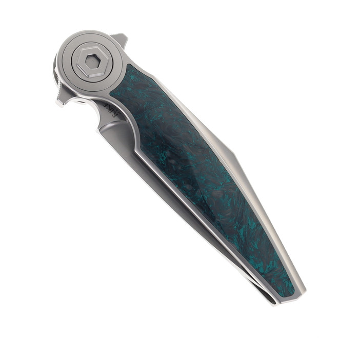 ミミ Rike Viper 3-P V2 Folding Knife Titanium & Green Carbon Fiber