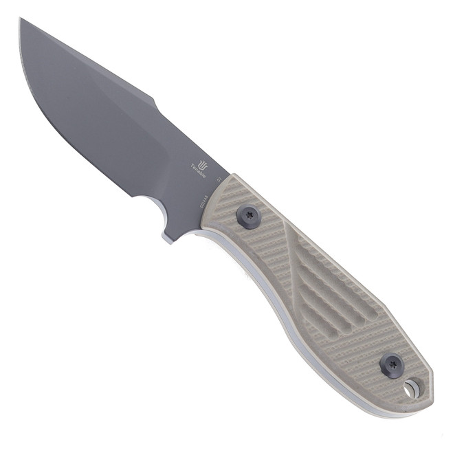 Tenable Tiny Dancer Fixed Blade Knife Light Sand G10 Handle D2 Plain Edge Gray TiCn Finish G014A8