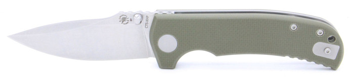 (Stiff Detent) Returned/Refunded Spartan Blades Astor Folding Knife Green G10 Handle Drop Point Plain Edge SFBL8GR