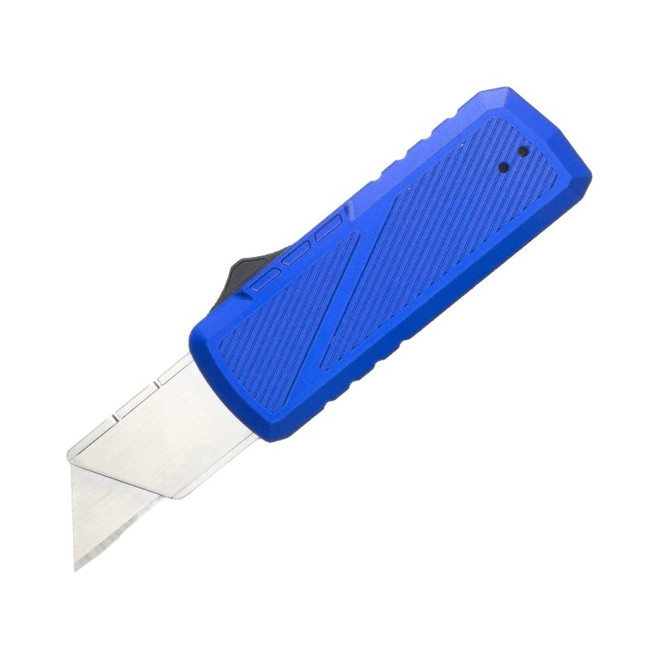 TacKnives Zipper OTF Automatic Utility Knife Blue Aluminum Handle SK5 Razor Blade Plain Edge