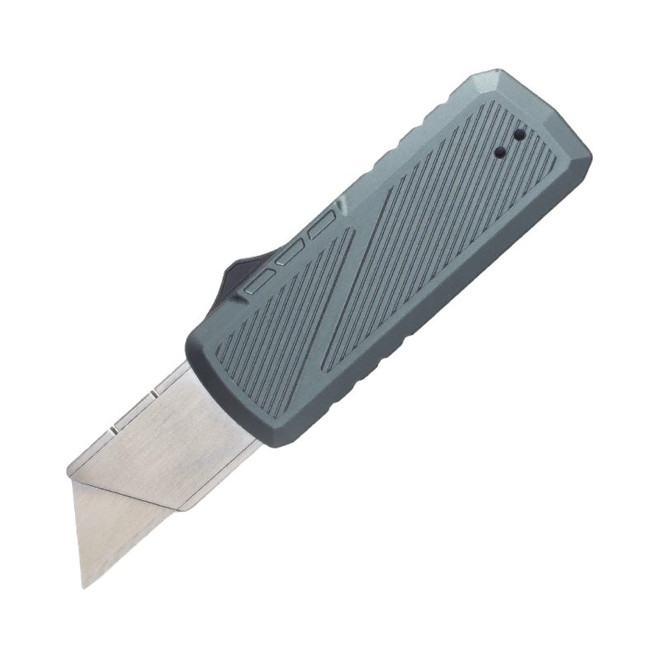 TacKnives Zipper OTF Automatic Utility Knife Gray Aluminum Handle SK5 Razor Blade Plain Edge