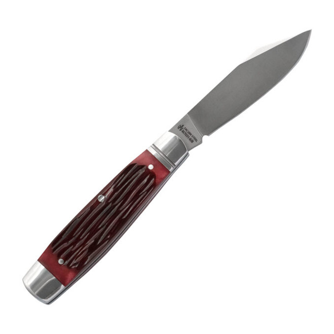 RoseCraft Barren Fork Jack Slip Joint Folding Knife Red Jigged