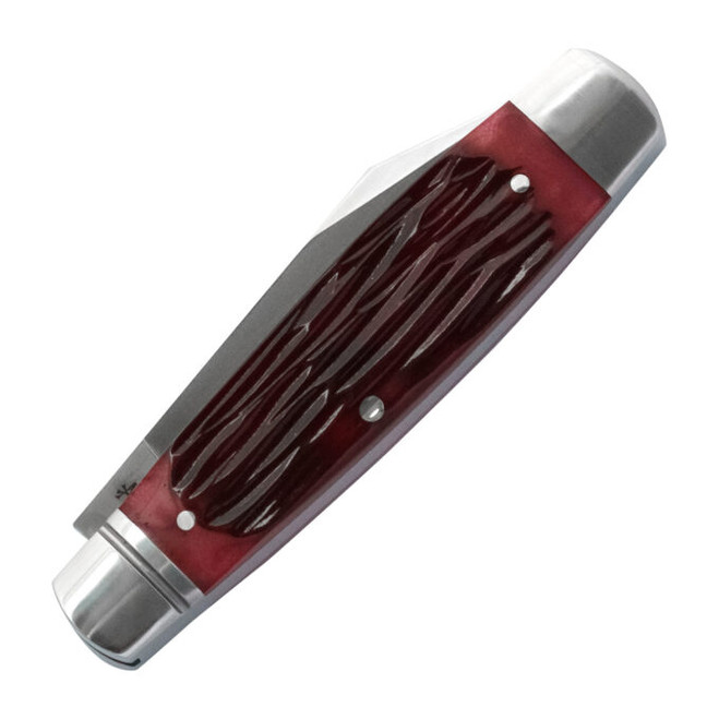 RoseCraft Barren Fork Jack Slip Joint Folding Knife Red Jigged