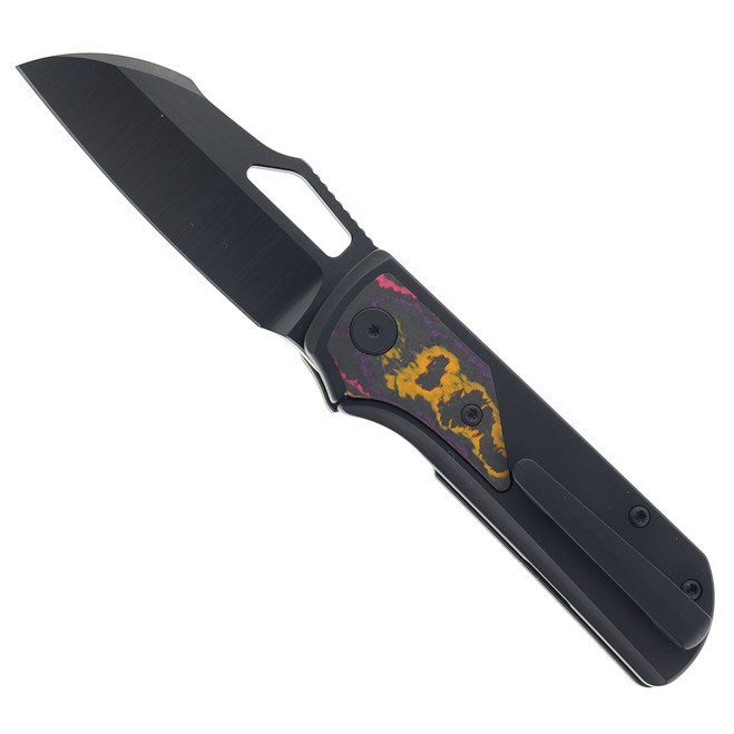 Divo Knives Premium Pony Stout Folding Knife Blackwashed Titanium