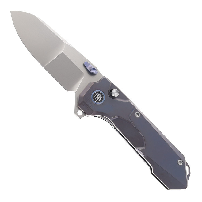 Remette Cosmic Folding Knife Blue Titanium Handle M390 Plain Edge Pearlescent Finish RTCO-TB