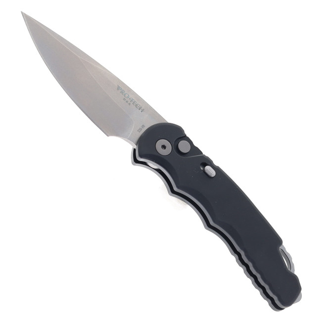 Protech TR-5 Automatic Knife Black Aluminum Handle S35VN Stonewash Blade T501