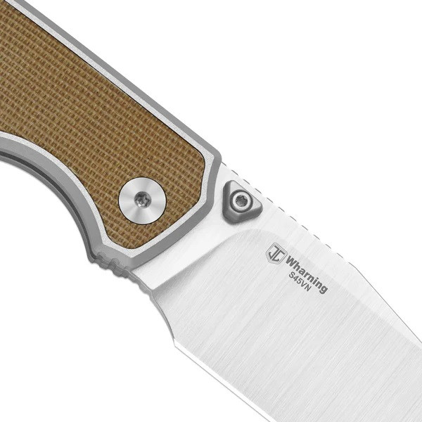 Kizer Wharning Folding Knife Aluminum/Brown Norplex UltreX Handle