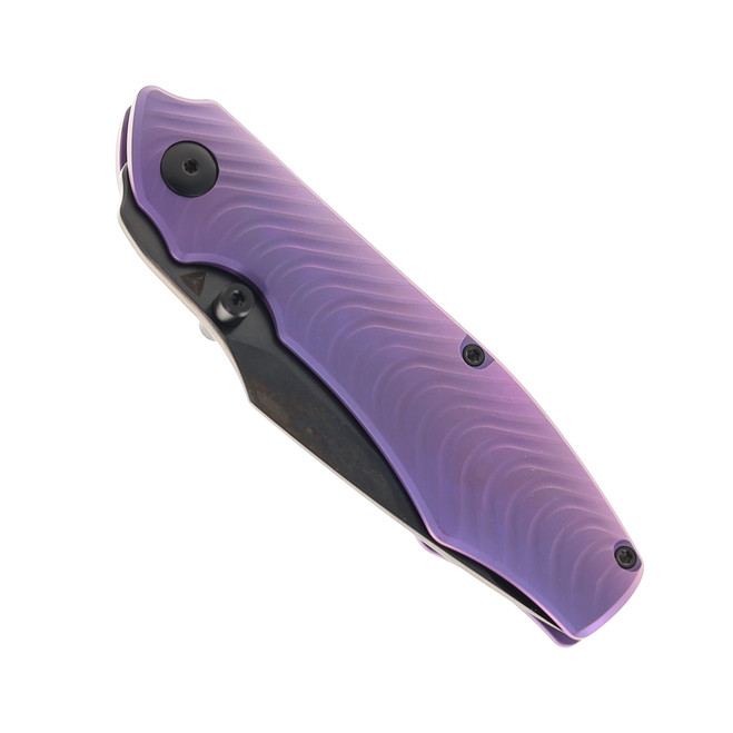 Tuya Dino Folding Knife Purple Titanium Handle S90V Plain Edge