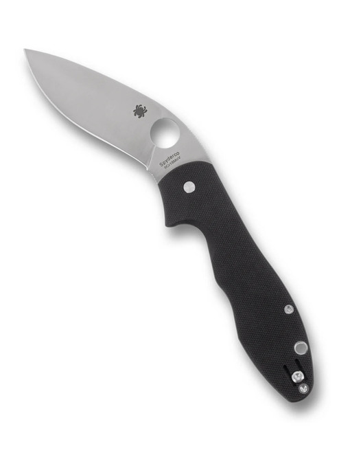 (Marks on Blade) Open Box/Returned Spyderco Retract Folding Knife Black G10 Handle Satin Blade C276GP