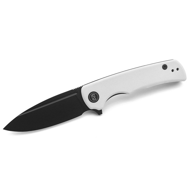 (Open Box) Returned Miguron Talism Folding Knife White G10 Handle D2 Plain Black Blade MGR-810WH