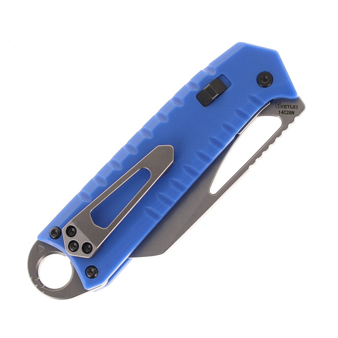 Ketuo Ventr V2 Folding Knife Blue G10 Handle Stonewashed 14c28n Blade