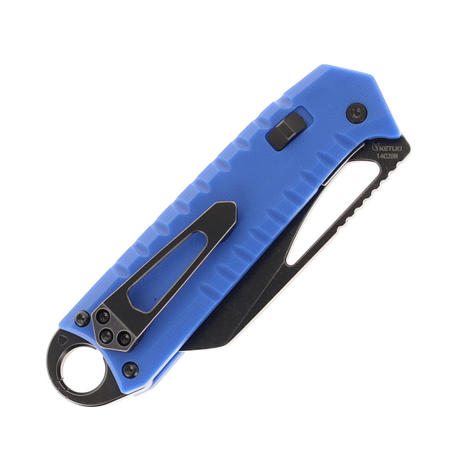 Ketuo Ventr V2 Folding Knife Blue G10 Handle Black Stonewashed