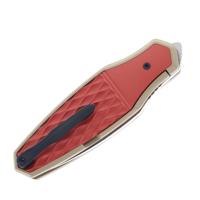 Molsect Yuppie Folding Knife Burgundy & Tan Titanium Handle S90V