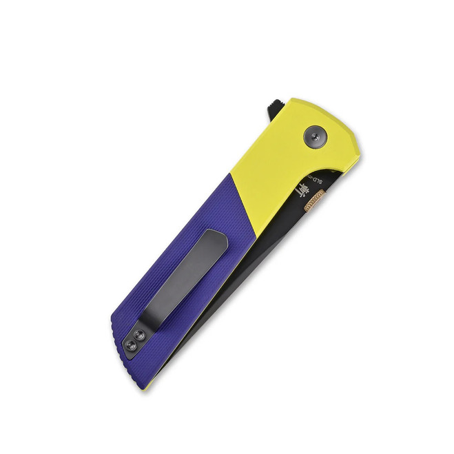 【SOLD】 North Mountain Blade Folding Knife Yellow/Purple Inlay Aluminum