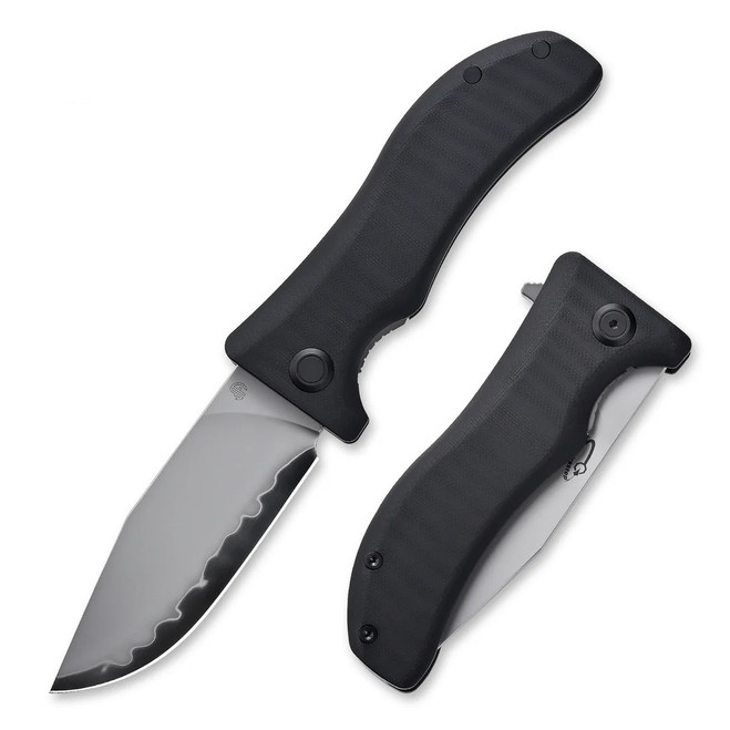 North Moutain Blade Lucky Dog Folding Knife Black G10 Handle SLD-Magic Blade Clip Point Plain Edge 2524-BK