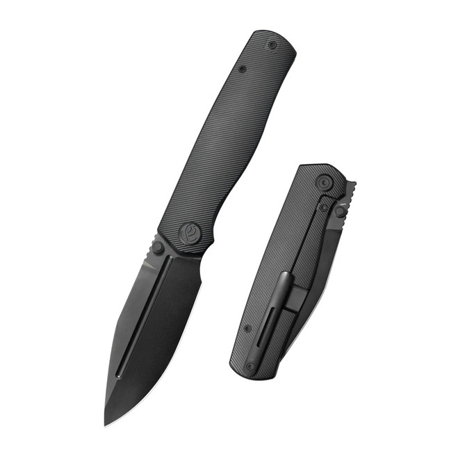 KB Albatross Folding Knife Black Titanium Handle M390 Clip Point Plain Edge Black DLC Finish KB471D