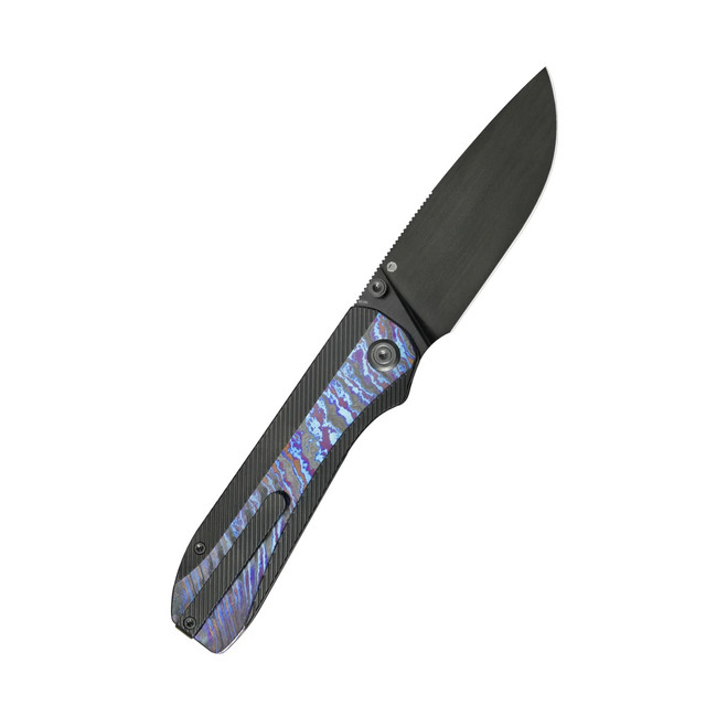 KB Zephyr Folding Knife Black Titanium/Zircuti Inlay Handle M390