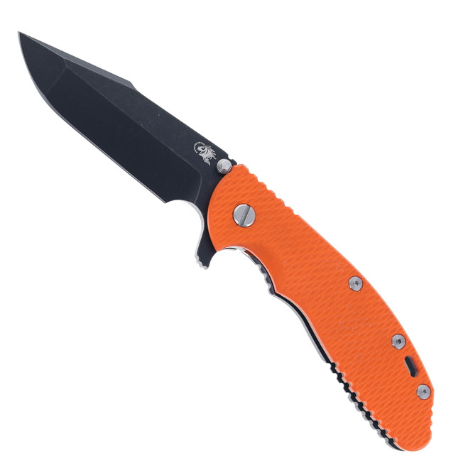 Hinderer Knives XM-24 Harpoon Spanto Folding Knife Orange G10 Battle Black Titanium Handle DLC S45VN Blade