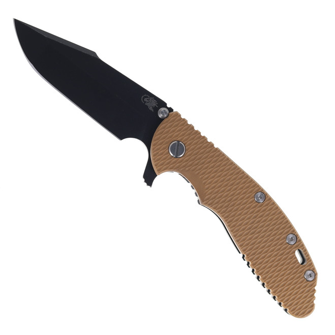 Hinderer Knives XM-24 Harpoon Spanto Folding Knife Coyote G10 Battle Black Titanium Handle DLC S45VN Blade