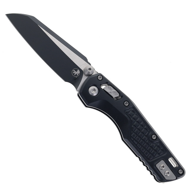 Microtech MSI RAM-LOK/Thumb Flipper Mini Folding Knife Black M390MK Blade Black Frag Aluminum Handle 210M-1FR
